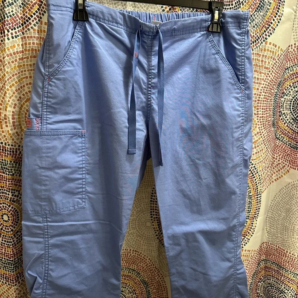 WonderWink ceil blue scrub pants - Picture 3 of 5